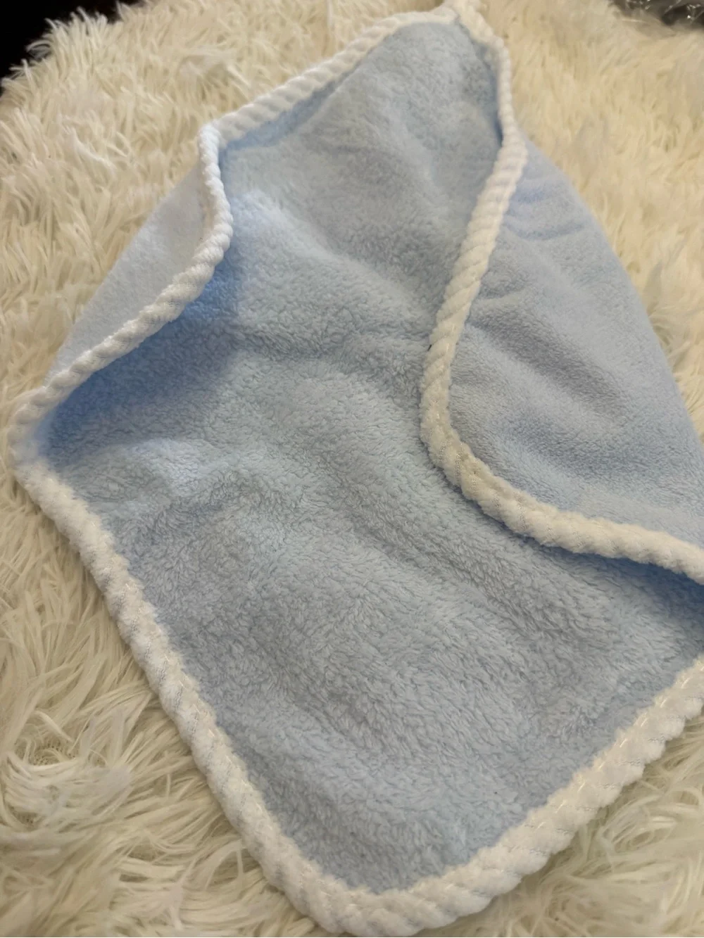 Plush Dino hand towel super soft- Light Blue